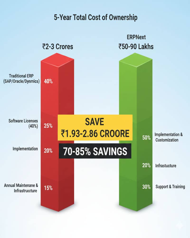 5 Year TCO Savings ERPNext vs Traditional ERP