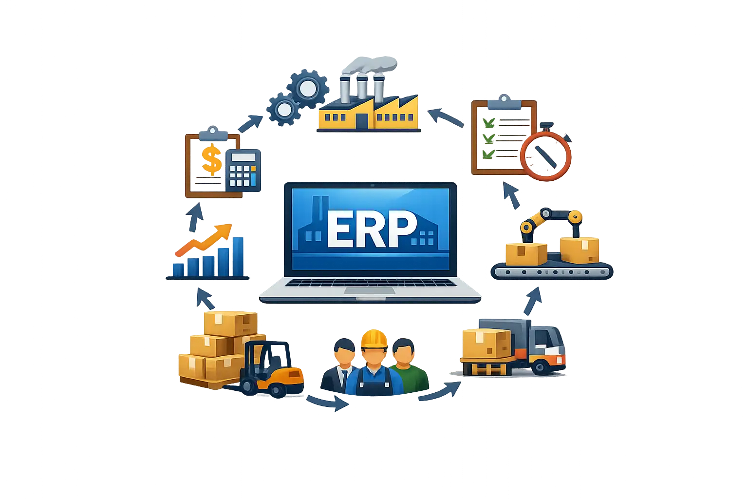 Manufacturing ERP features dashboard